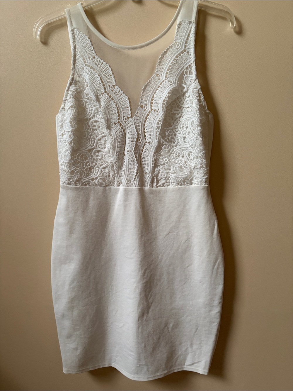 Lulu's White Lace Bodice Mini Dress